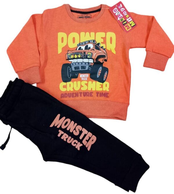 Orange Black Monster Truck Track Suit